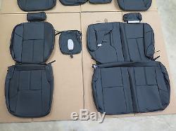 07 08 09 10 11 12 13 GMC Sierra Crew Katzkin Leather seat cover ft & Rear set