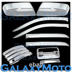 14-15 Sierra 1500 Crew Cab Chrome Mirror+4 Door Handle+Tailgate KH+Window Visor