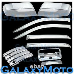 14-15 Silverado 1500 Crew Chrome Mirror+4 Door Handle+Tailgate Cam+Window Visor