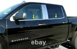 14-18 Chevy Silverado GMC Sierra Crew Cab Window Sill Trim Stainless Steel