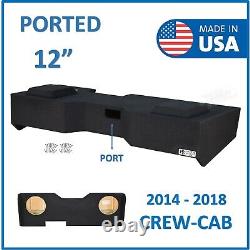 14-18 Chevy Silverado Gmc Sierra Crew Cab Sub Box 12 Dual Ported Sub Enclosure