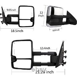 14-18 Pair Towing Mirrow for GMC Sierra Chevrolet Sliverado 1500 2500 3500 HD