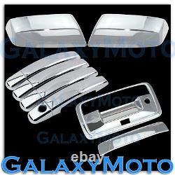 14-19 GMC Sierra Crew Cab Chrome Top Mirror+4 Door Handle+Tailgate withCam Cover