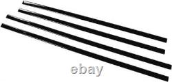 14-19 Silverado Sierra Crew Cab 1500 2500 3500 Gloss Black Door Molding Set