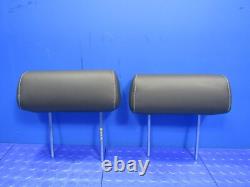 14-19 Silverado Sierra Crew Cab Rear Headrests Head Rests Set Black Leather 3240