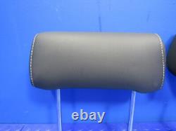 14-19 Silverado Sierra Crew Cab Rear Headrests Head Rests Set Black Leather 3240