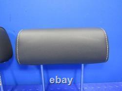 14-19 Silverado Sierra Crew Cab Rear Headrests Head Rests Set Black Leather 3240