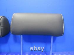 14-19 Silverado Sierra Crew Cab Rear Headrests Head Rests Set Black Leather 3240