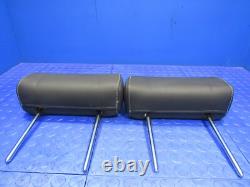 14-19 Silverado Sierra Crew Cab Rear Headrests Head Rests Set Black Leather 3240