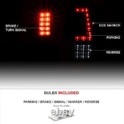 1999-2006 GMC Sierra 1500 2500 3500 Black C-Shape LED Tail Lights Lamps LH+RH