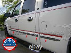 1999-2006 Silverado/Sierra Crew Cab 8' Long Bed Flat Body Side Molding Trim 1.5