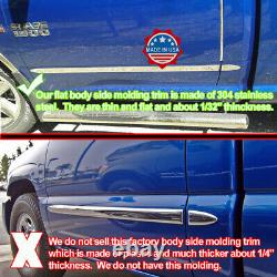 1999-2006 Silverado/Sierra Crew Cab 8' Long Bed Flat Body Side Molding Trim 1.5