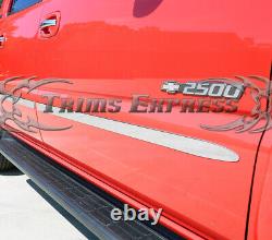 1999-2006 Silverado/Sierra Crew Cab 8' Long Bed Flat Body Side Molding Trim 1.5