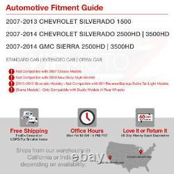 2007-2013 Chevy Silverado V8 1500 2500HD 3500HD Black LED Brake Tail Light Lamp