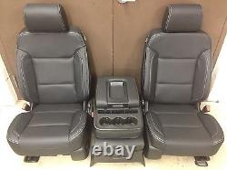 2014 2015 2016 Chevy Silverado Sierra Crew Katzkin leather seat cover set Black