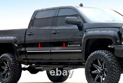 2014-2018 Chevy Silverado Crew Cab Body Side Molding Stainless Trim Overlay