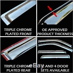 2014-2019 GMC SIERRA Crew Cab Chrome Door Vent Visors Window Rain Guards