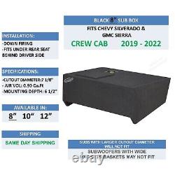 2019-2022 GMC Sierra Crew Cab Truck Sub Box 8 Single Subwoofer Enclosure