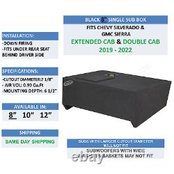 2019-2022 GMC Sierra Extended Cab Truck Sub Box 8 Single Subwoofer Enclosure