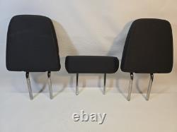 2019-2023 GMC Sierra Silverado Crew Cab Rear Seat Head Rest Cloth Charc Set of 3
