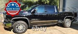 2019-2024 Silverado/Sierra/20-up 2500/HD CREW CAB Flat Body Side Molding 4Pc