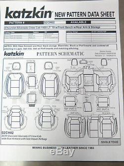 2019 Chevy Silverado Sierra Crew Katzkin leather seat cover set Rear storage