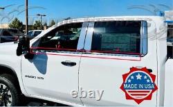 2020-2024 Silverado/Sierra 2500/3500/HD Crew Cab Stainless Door Window Sill Trim
