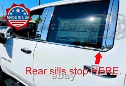 2020-2024 Silverado/Sierra 2500/3500/HD Crew Cab Stainless Door Window Sill Trim
