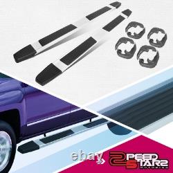 2pcs 6aluminum Side Step Bar Running Board For 19-22 Silverado Sierra Crew Cab