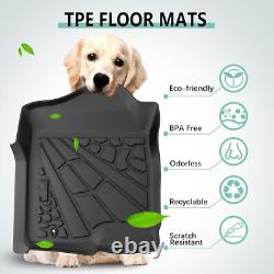 3PCS Black Front Rear Row Floor Mats TPE Fits 99-07 Silverado Sierra Crew Cab