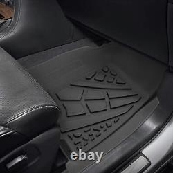 3PCS Black Front Rear Row Floor Mats TPE Fits 99-07 Silverado Sierra Crew Cab