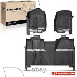 3Pcs Front & Rear Floor Mats Liner for Chevrolet Silverado 1500 07-13 GMC Sierra