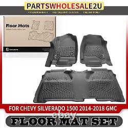 3Pcs Front & Rear Floor Mats Liner for Chevrolet Silverado 1500 GMC Sierra 1500