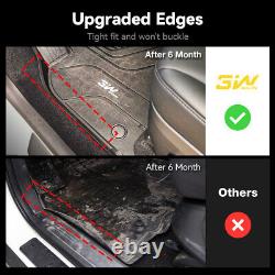 3W Floor Mats For Chevy Silverado/GMC Sierra Crew Cab 2019-2024 Weather Liner