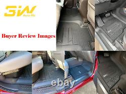 3W Floor Mats Liner for 2019-2025 Silverado / Sierra 1500 2500 3500 Crew Cab TPE