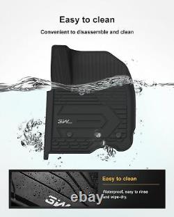 3W Floor Mats Liner for 2019-2025 Silverado / Sierra 1500 2500 3500 Crew Cab TPE