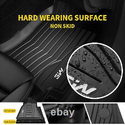 3W Floor Mats Liner for 2019-2025 Silverado / Sierra 1500 2500 3500 Crew Cab TPE
