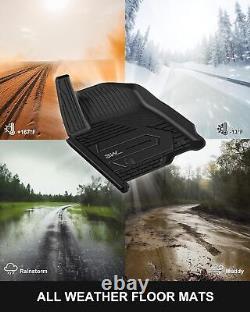 3W Floor Mats Liner for 2019-2025 Silverado / Sierra 1500 2500 3500 Crew Cab TPE