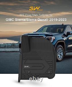 3W Floor Mats for 2019-2023 Denali Crew Cab Chevrolet Silverado 1500 /GMC Sierra