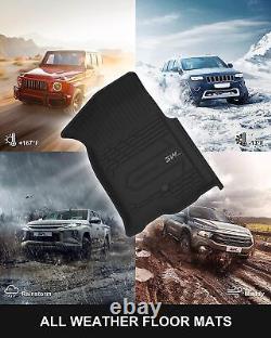 3W Floor Mats for 2019-2023 Denali Crew Cab Chevrolet Silverado 1500 /GMC Sierra