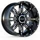 (4) 20x10 Bmf Black & Milled Roulette Wheels 8x180 For Chevy/gmc 2500hd 3500hd