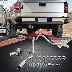 4 Muffler Tip Axle Cat Back Exhaust for 14-19 Silverado Sierra Ext/Crew Cab