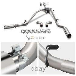 4 Muffler Tip Axle Cat Back Exhaust for 14-19 Silverado Sierra Ext/Crew Cab