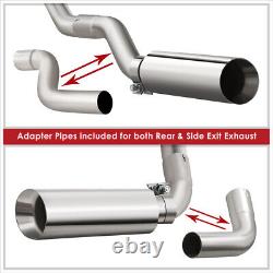 4 Muffler Tip Axle Cat Back Exhaust for 14-19 Silverado Sierra Ext/Crew Cab