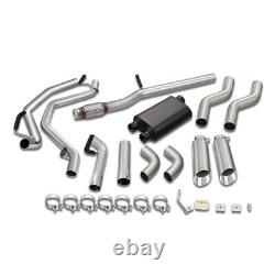 4 Muffler Tip Axle Cat Back Exhaust for 14-19 Silverado Sierra Ext/Crew Cab