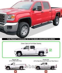 5 Running Boards Side Steps Black For 01-13 Chevy Silverado GMC Sierra Crew Cab