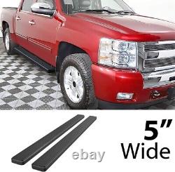 5 Running Boards Side Steps Black For 01-13 Chevy Silverado GMC Sierra Crew Cab