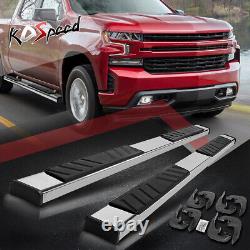 5 Stainless Running Board Step Nerf Bar for 19-24 Silverado Sierra Crew Cab