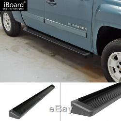 6 Black iBoard Running Boards Fit 01-07 Chevy Silverado/GMC Sierra Crew Cab