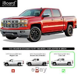 6 Black iBoard Running Boards Fit 01-07 Chevy Silverado/GMC Sierra Crew Cab